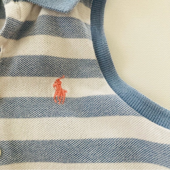 Polo Ralph Lauren Girls 5 Blue Stripe Dress Spring Summer - Picture 4 of 5